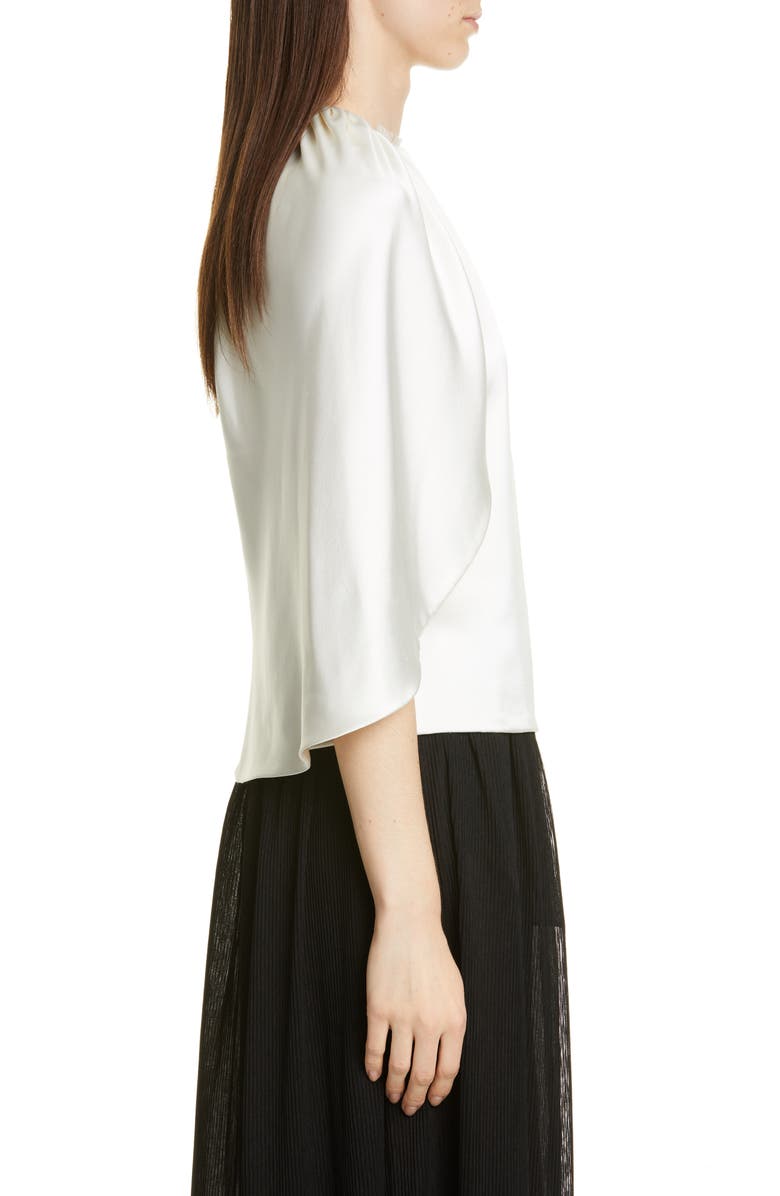 Brandon Maxwell Silk Charmeuse Angel Top, Alternate, color,