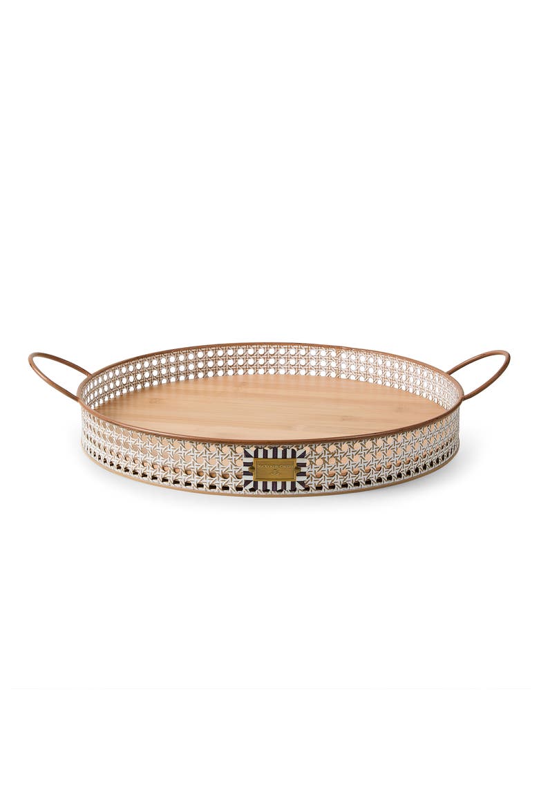 Cane Large Serving Tray, Main, color, BEIGE