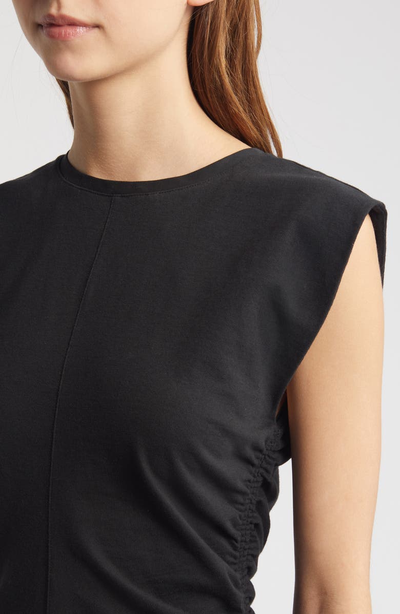 rag & bone Juliet Ruched Sleeveless Cotton T-Shirt, Alternate, color,