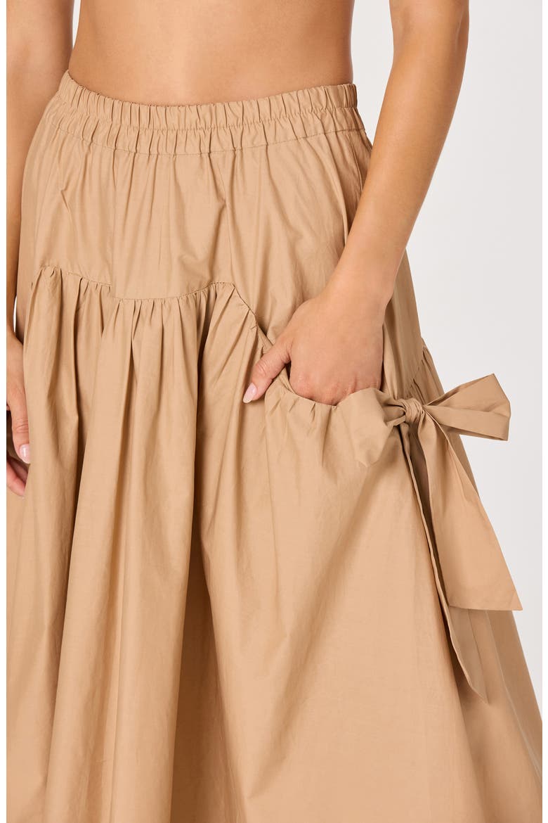 Lylah Bow Detail Cotton Skirt, Alternate, color, KHAKI