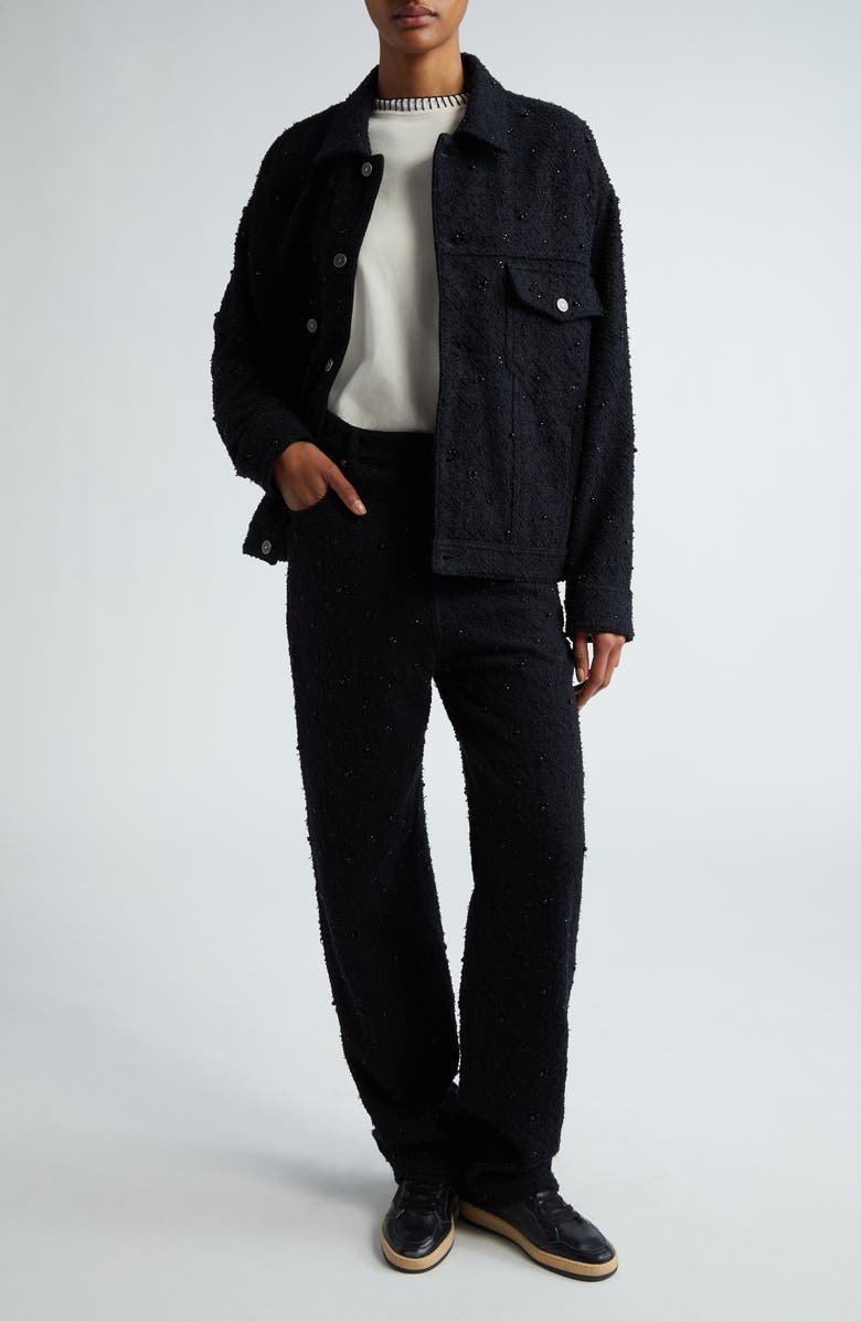 Golden Goose Journey Beaded Laser Cut Bouclé Trucker Jacket, Alternate, color,