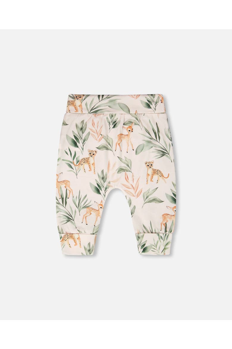 Organic Cotton Jersey Evolutive Deer Printed Pants, Alternate, color, Peach Deer Print