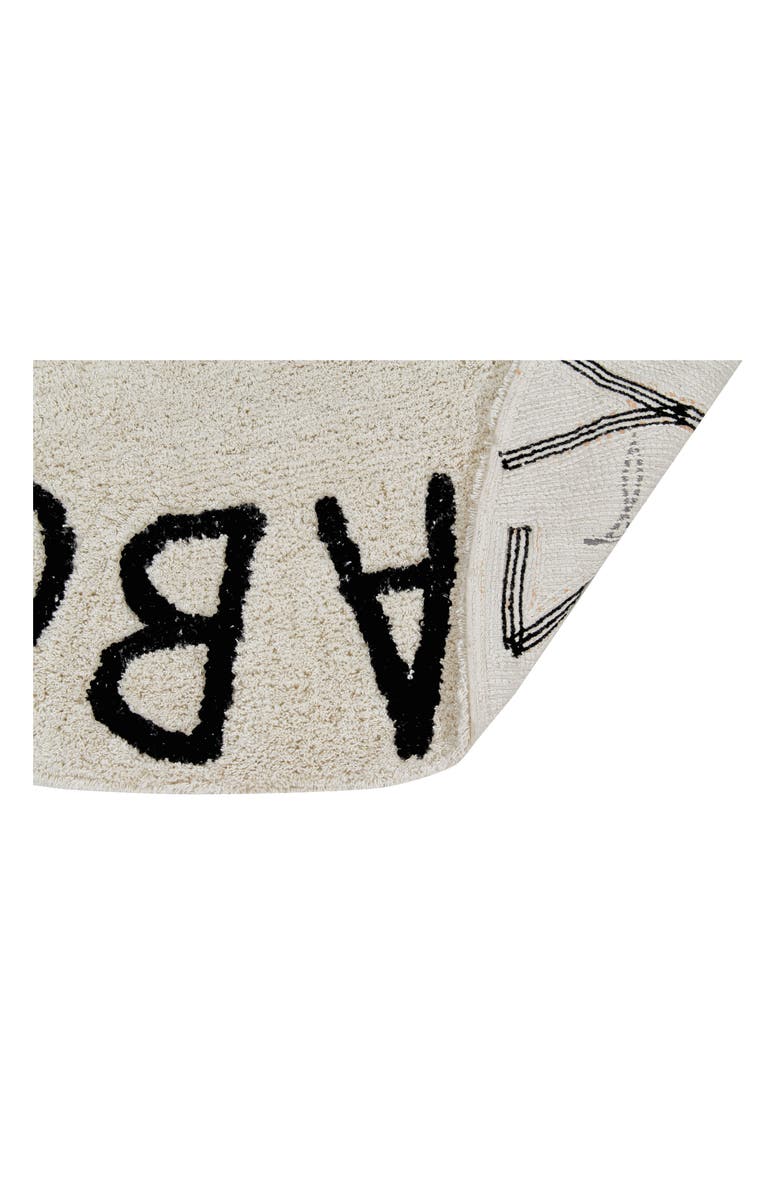 Lorena Canals A to Z Rug, Alternate, color, Round Black