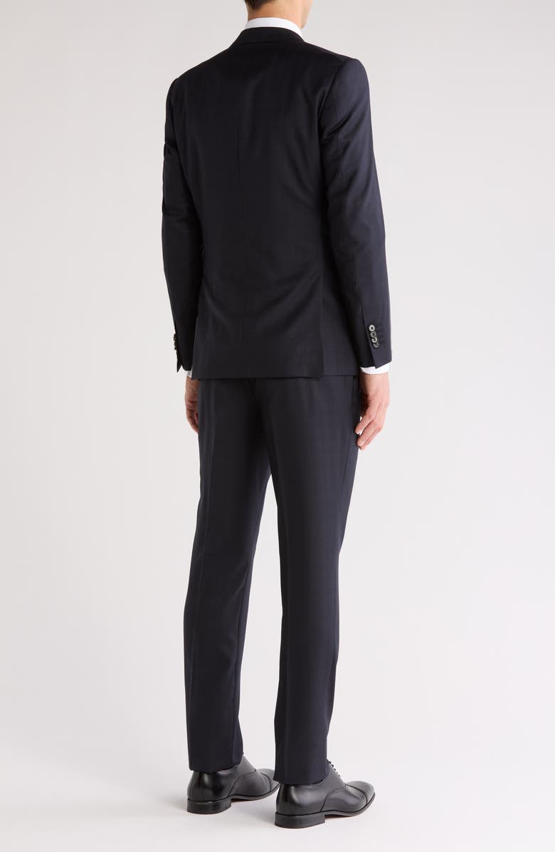 Cavalli Class Slim Fit Black Plaid Notch Lapel Wool Suit, Alternate, color, 