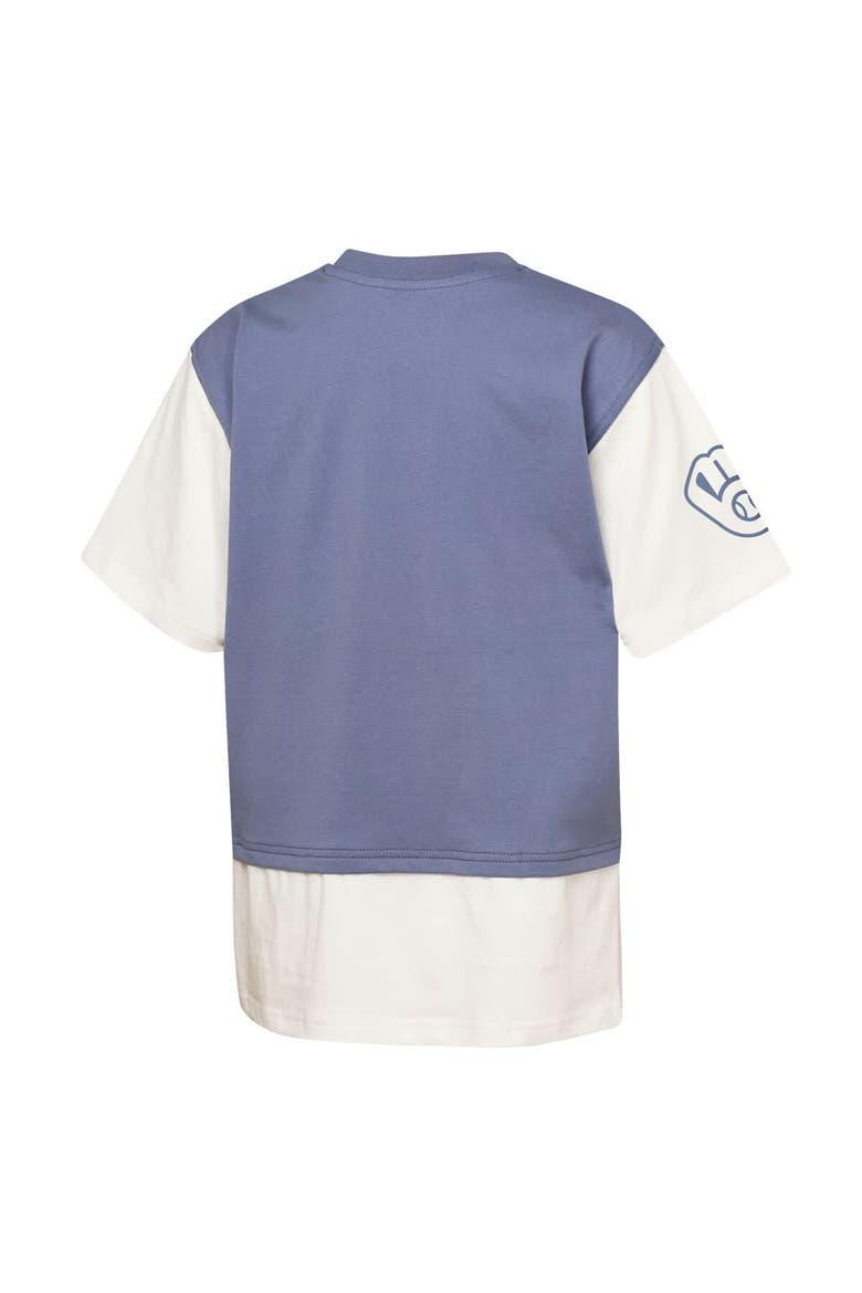 Youth Outerstuff  Navy/Cream Milwaukee Brewers Ultimate Pastels Premium Double Run T-Shirt, Alternate, color, Navy