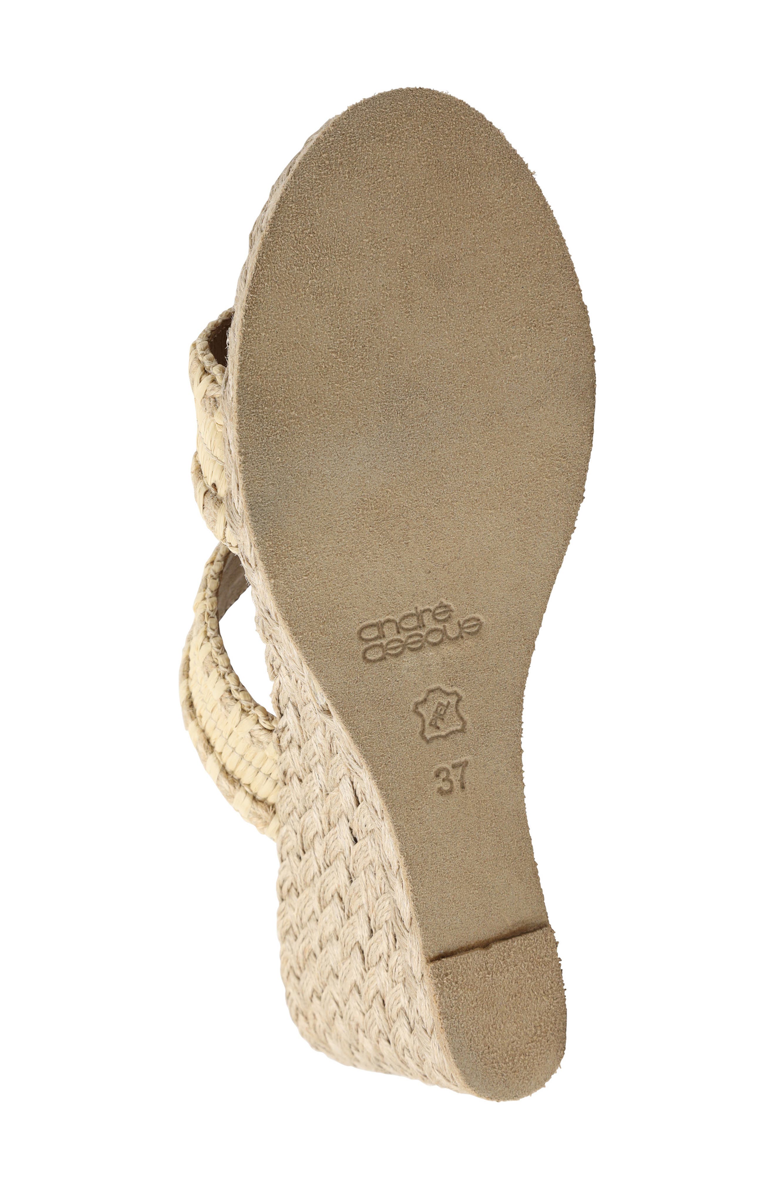 André Assous Nolita Raffia Wedge Slide Sandal, Alternate, color, Sand Fabric
