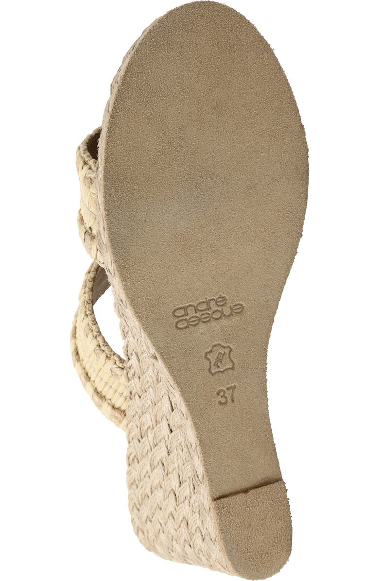 André Assous Nolita Raffia Wedge Slide Sandal, Alternate, color, Sand Fabric