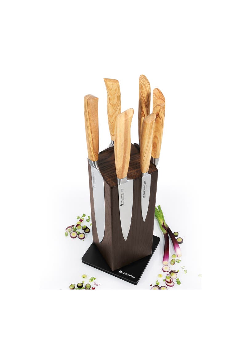 Magnetic Spinning Wood Knife Block for Counter, Alternate, color, Ash