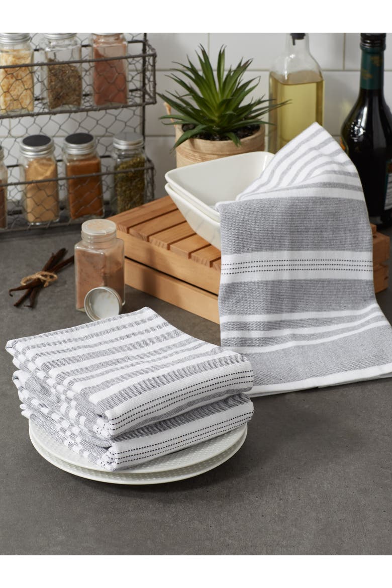 Mineral French Terry Stripe Dishtowel Set/3, Alternate, color, Mineral