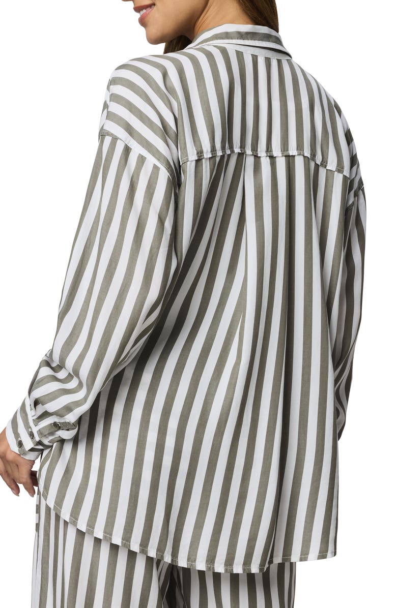 Splendid Ella Stripe Button-Up Shirt, Alternate, color, Soft Green/ White