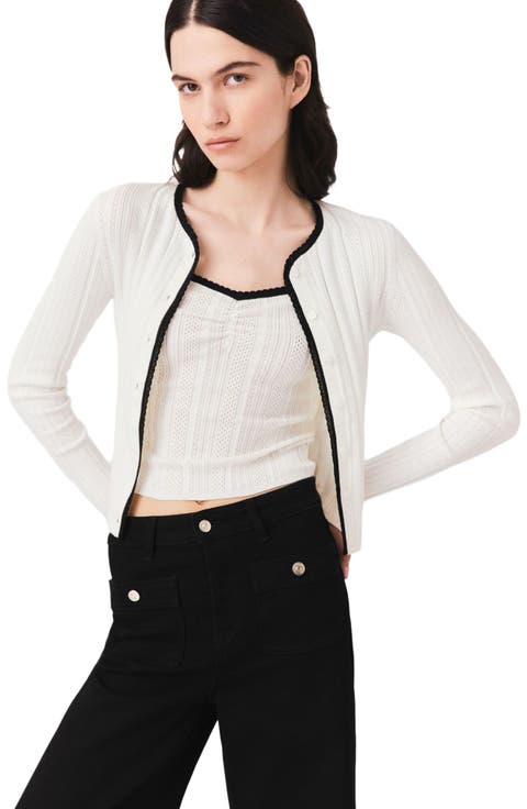 Pointelle knit twinset