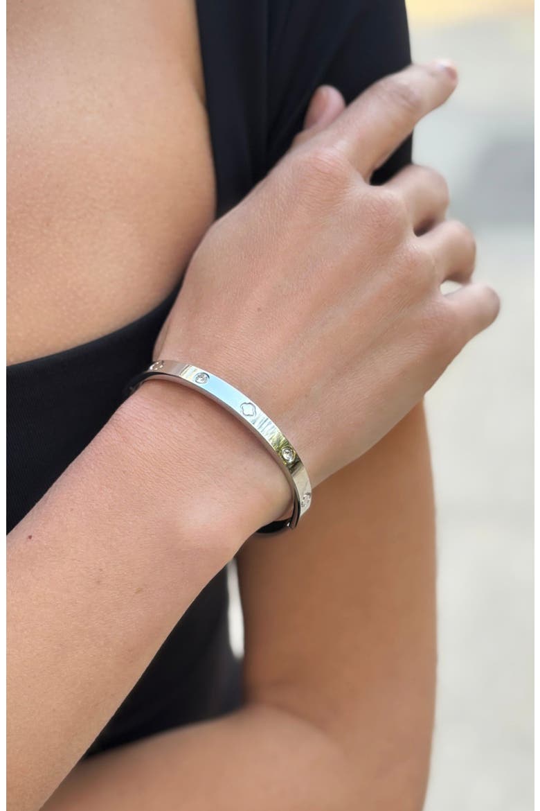 Set of 2 Snake & Clover Bracelets, Alternate, color, SILVER
