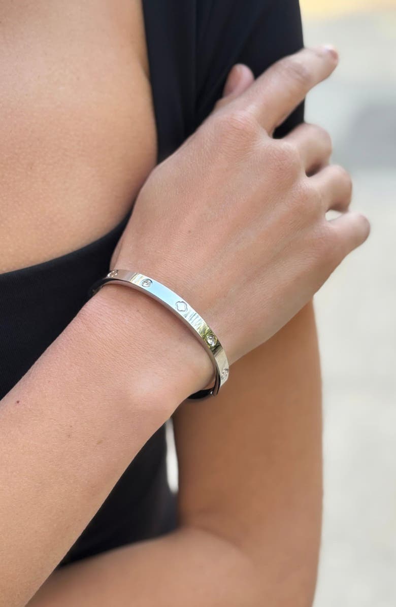 Adornia Set of 2 Snake & Clover Bracelets, Alternate, color, Silver