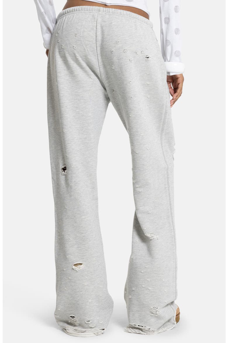 Cleo Distressed Cotton Blend Joggers, Alternate, color, GREY