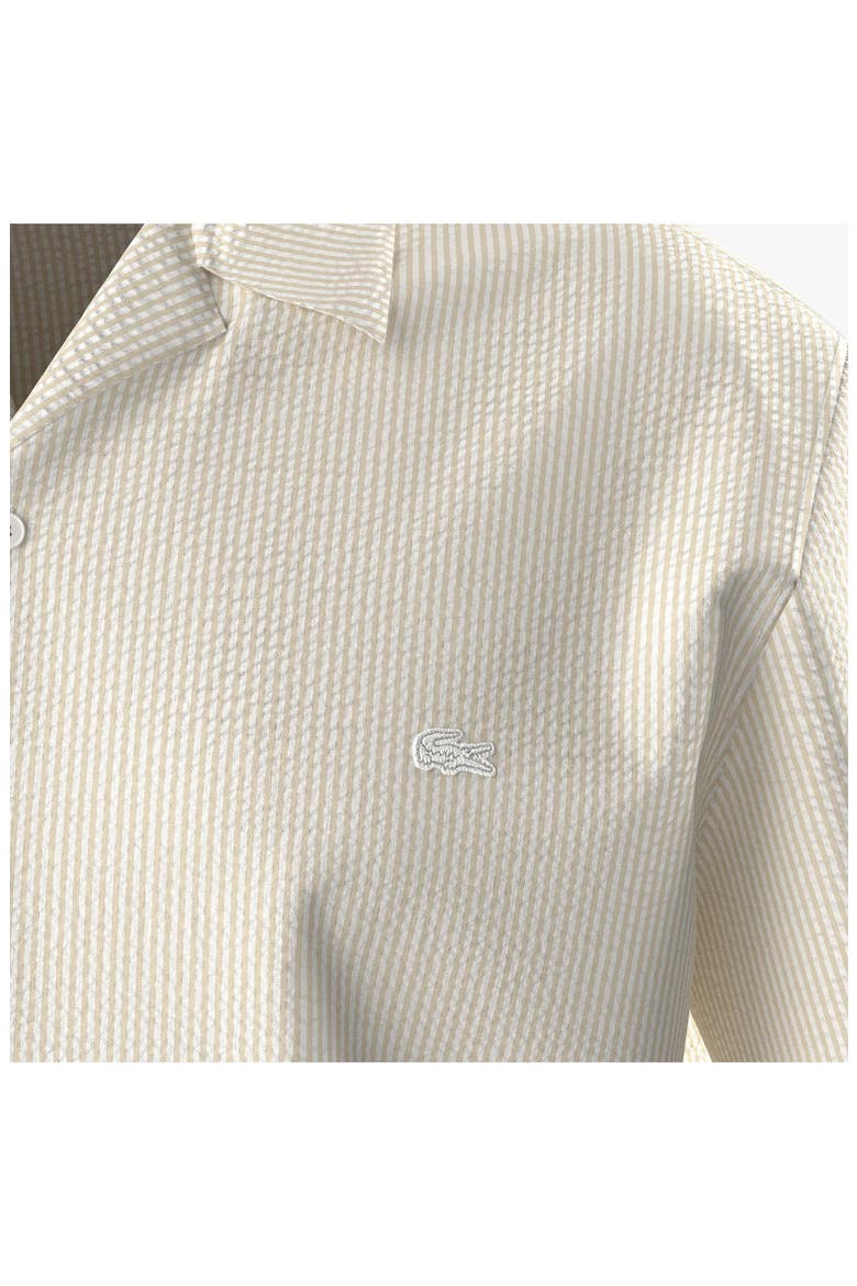Cotton Blend Seersucker Sport Shirt, Alternate, color, FLOUR/ NATUREL CLAIR