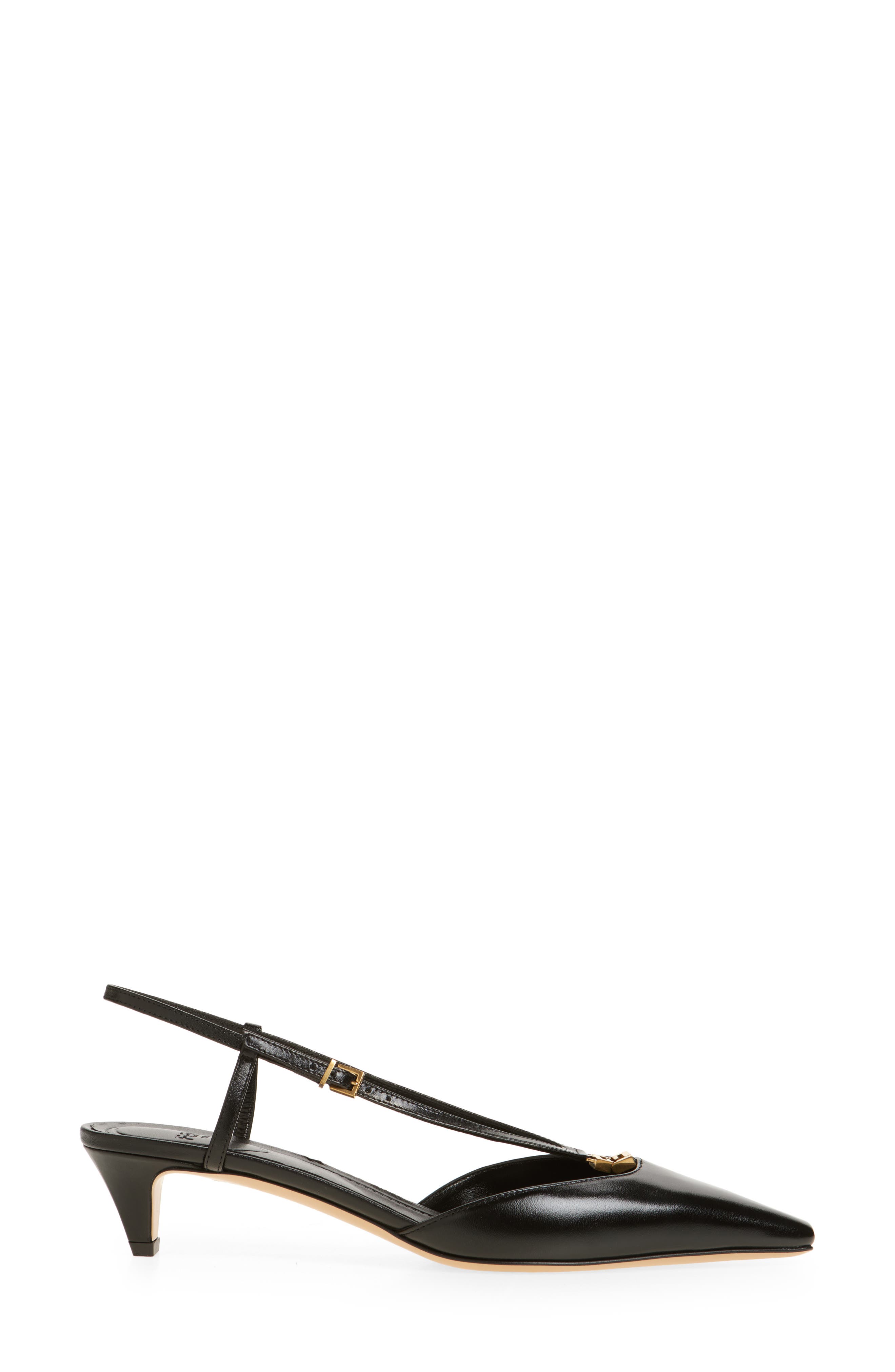 Fendi Fold Kitten Heel Slingback Pump, Alternate, color, Nero