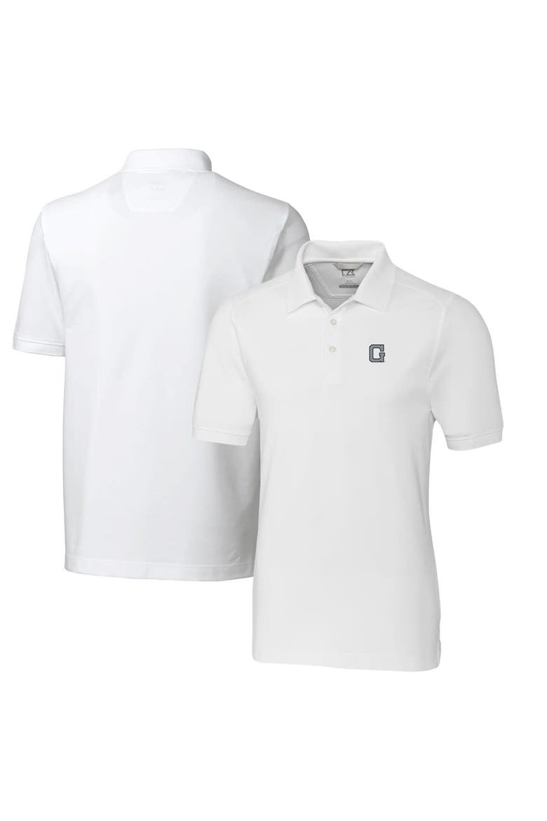 Men's Cutter & Buck White Georgetown Hoyas Vault Advantage Tri-Blend Pique Big & Tall Polo, Main, color, White