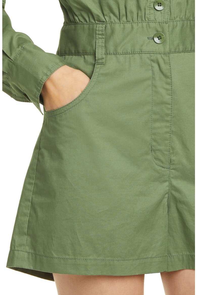 Featherweight Cotton Twill Romper, Alternate, color, OLIVE
