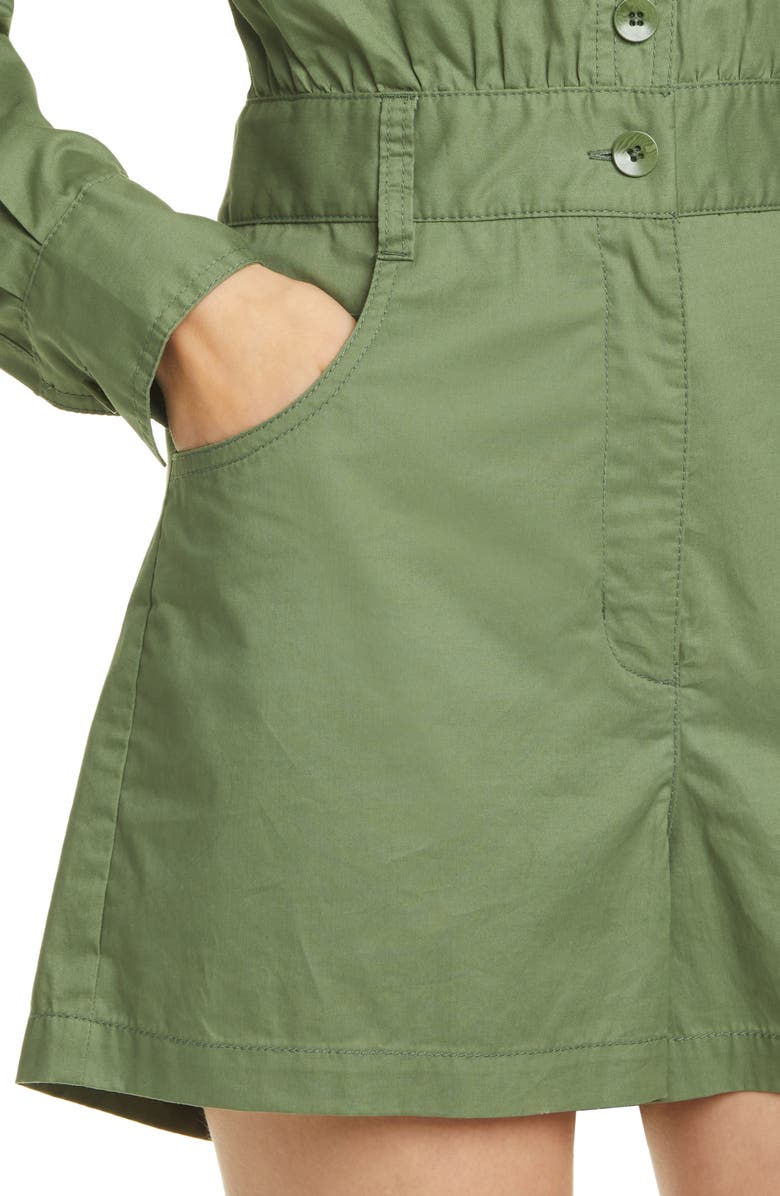 Tibi Featherweight Cotton Twill Romper, Alternate, color,