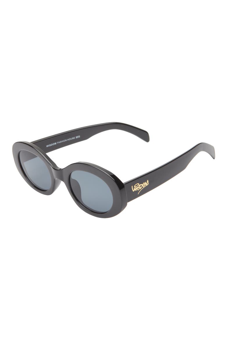 Frame 16 Round Sunglasses, Alternate, color, BLACK