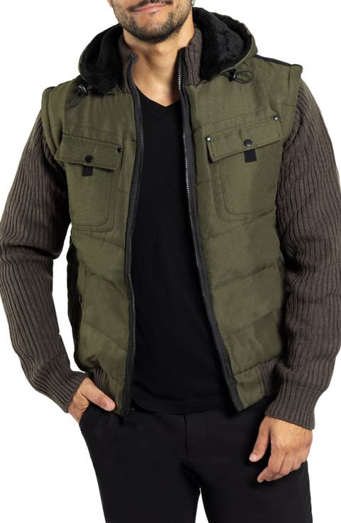 Lightly Insultated Shearling Lined Hooded Sweater Jacket