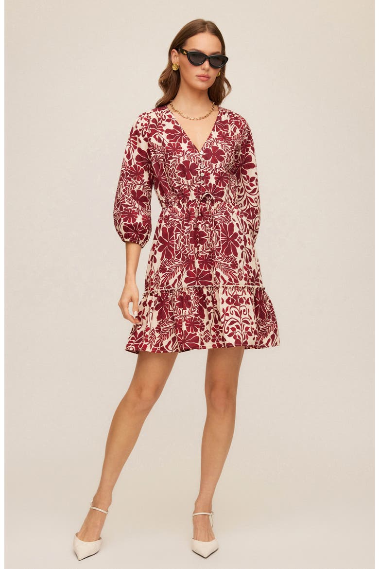Tasha Print Tie Waist Minidress, Alternate, color, PRINT