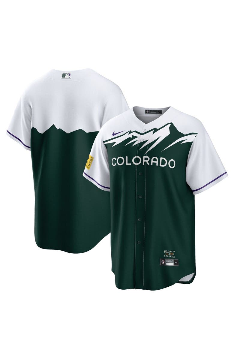 Nike Men's Nike Green Colorado Rockies City Connect Replica Team Jersey, Main, color, 
