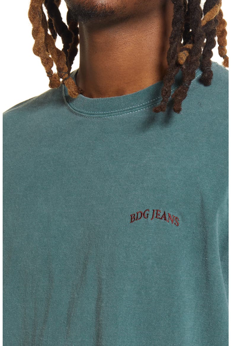 Men's Logo Embroidered T-Shirt, Alternate, color, DARK GREEN