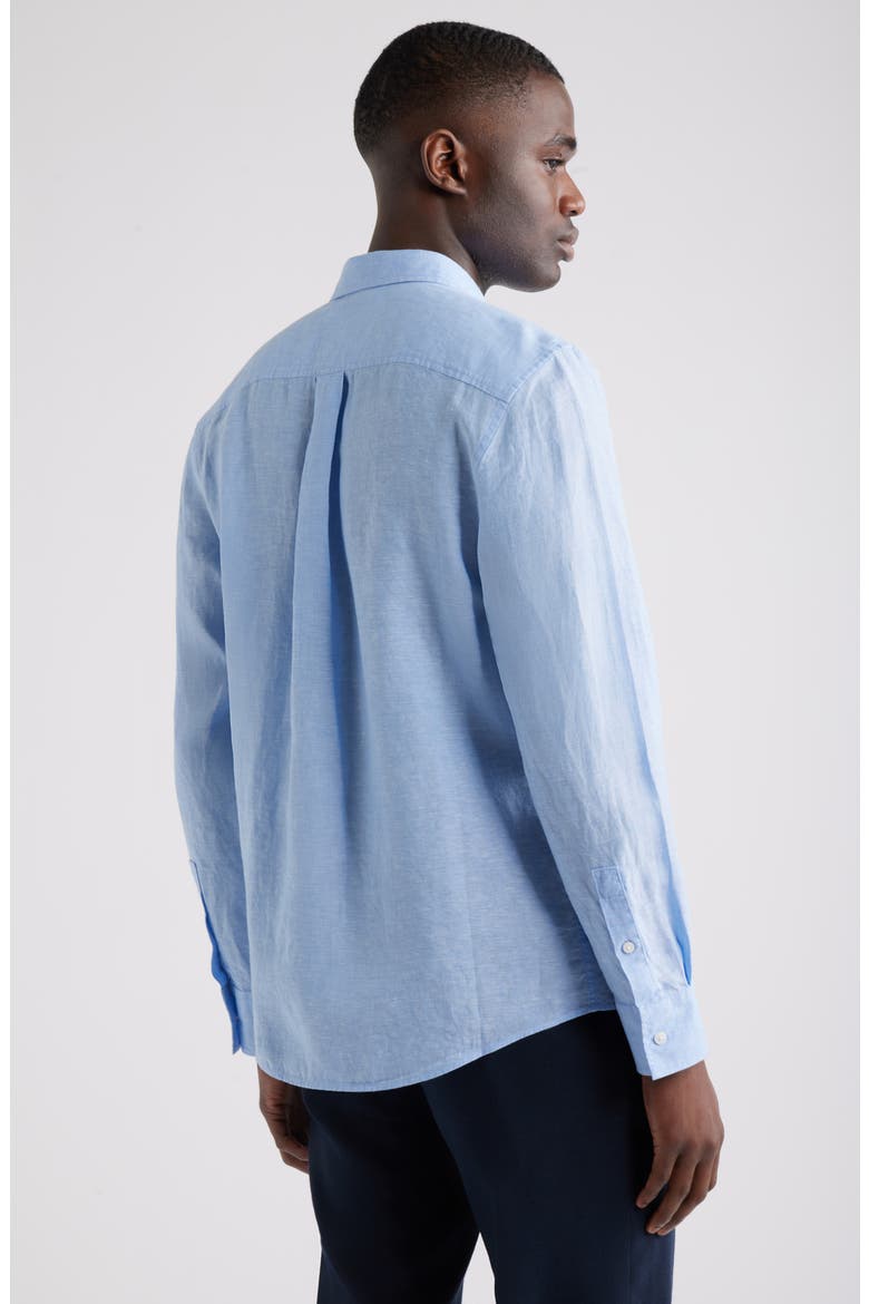 Linen Button-Up Shirt, Alternate, color, BLUE VISTA- WHITE EOE