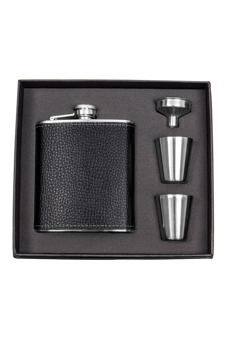 Monogram Flask Set, Main, color, BLACK - BLANK