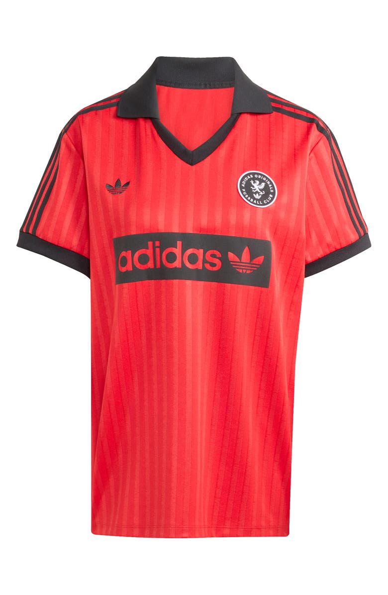 adidas Logo Graphic Soccer Jersey, Alternate, color, Better Scarlet