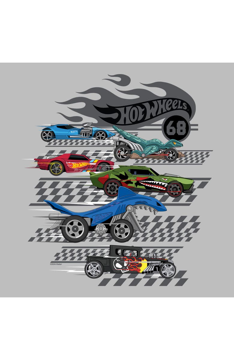 Hot Wheels Men's Hot Wheels Racing Lineup Graphic T-Shirt, Alternate, color, Ice Grey