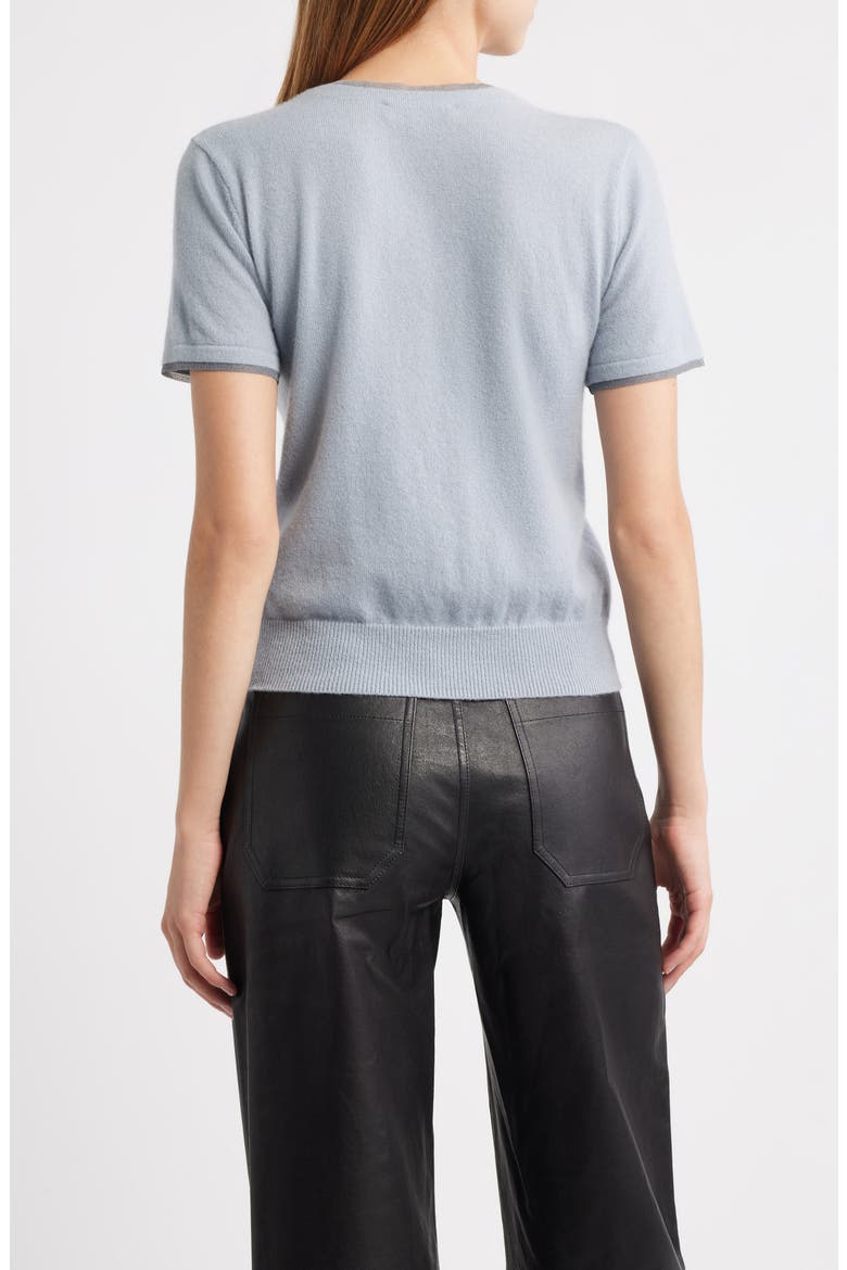 The Cashmere Mesh Trim Cardigan, Alternate, color, GREY BLUE