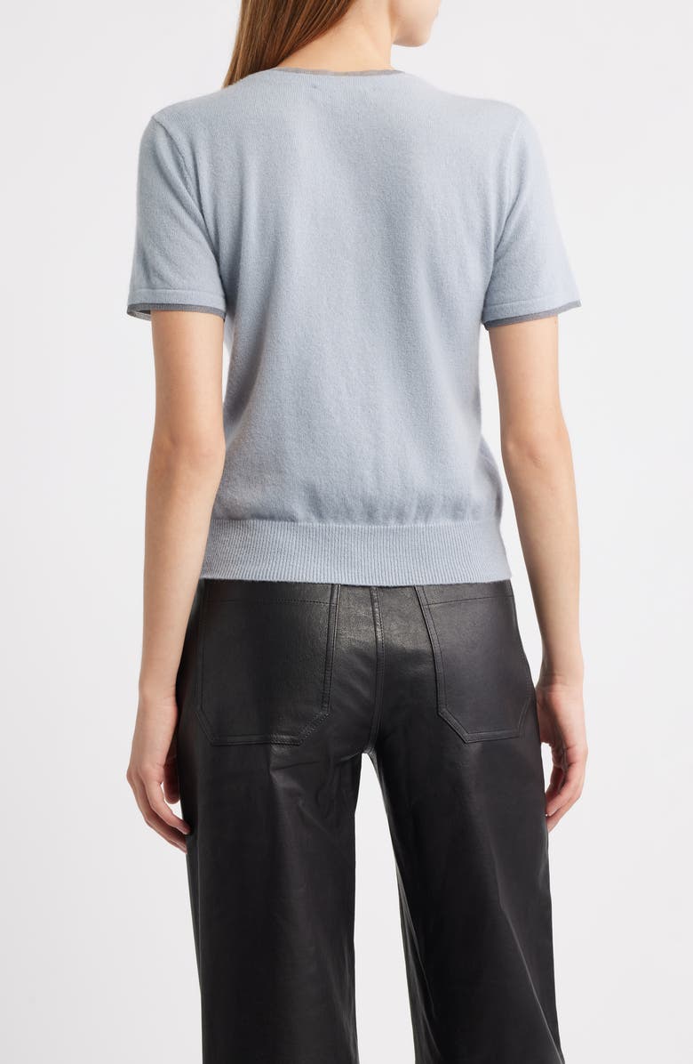 FRAME The Cashmere Mesh Trim Cardigan, Alternate, color, Grey Blue