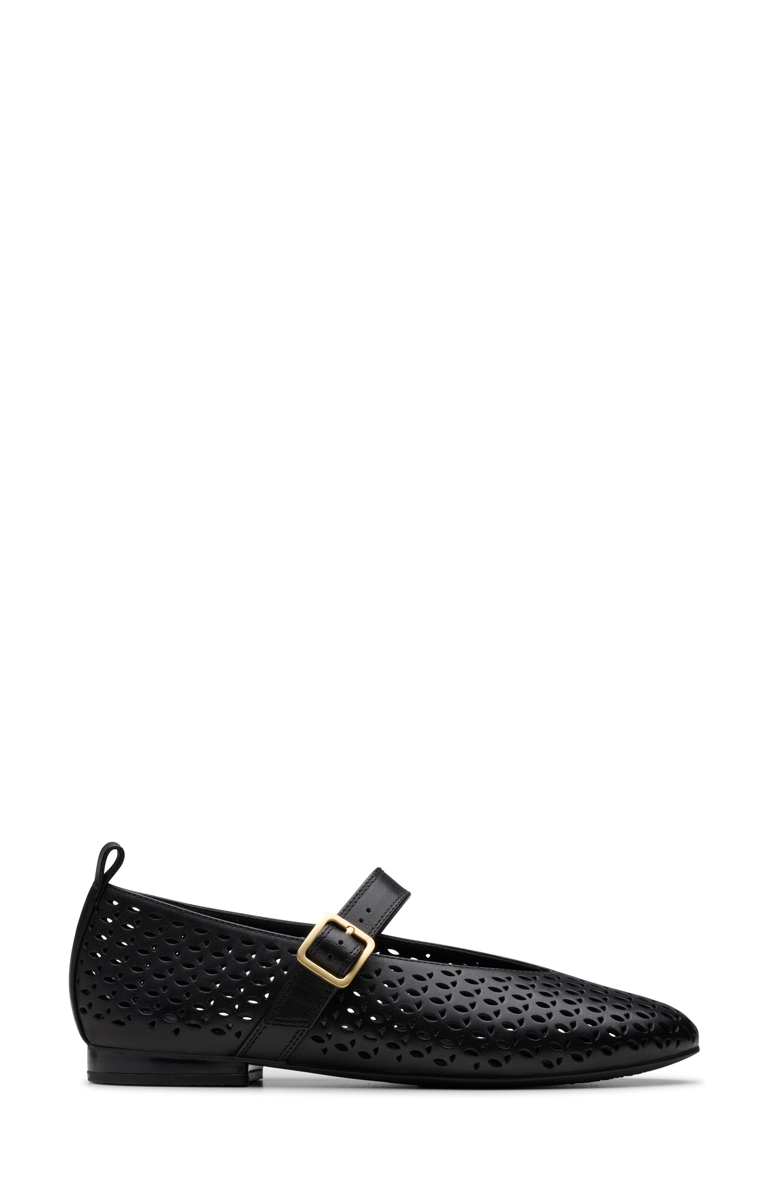 Clarks<sup>®</sup> Fawna Mary Jane Flat, Alternate, color, Black Leather