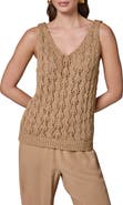 Donna Karan New York Double V-Neck Open Stitch Sweater Vest