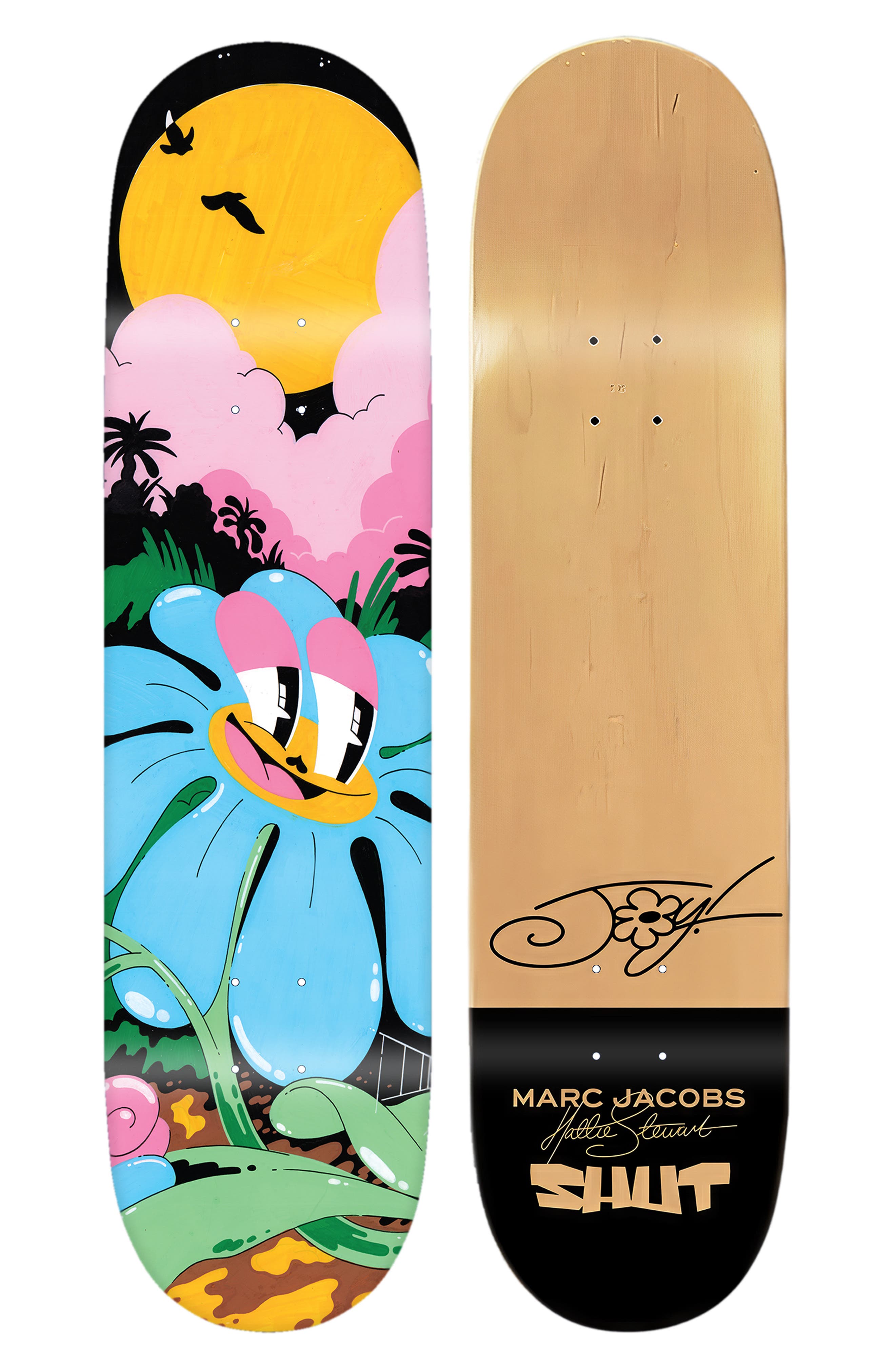 SHUT Hattie Stewart x Marc Jacobs Skate Deck in Blue Flower Multi 