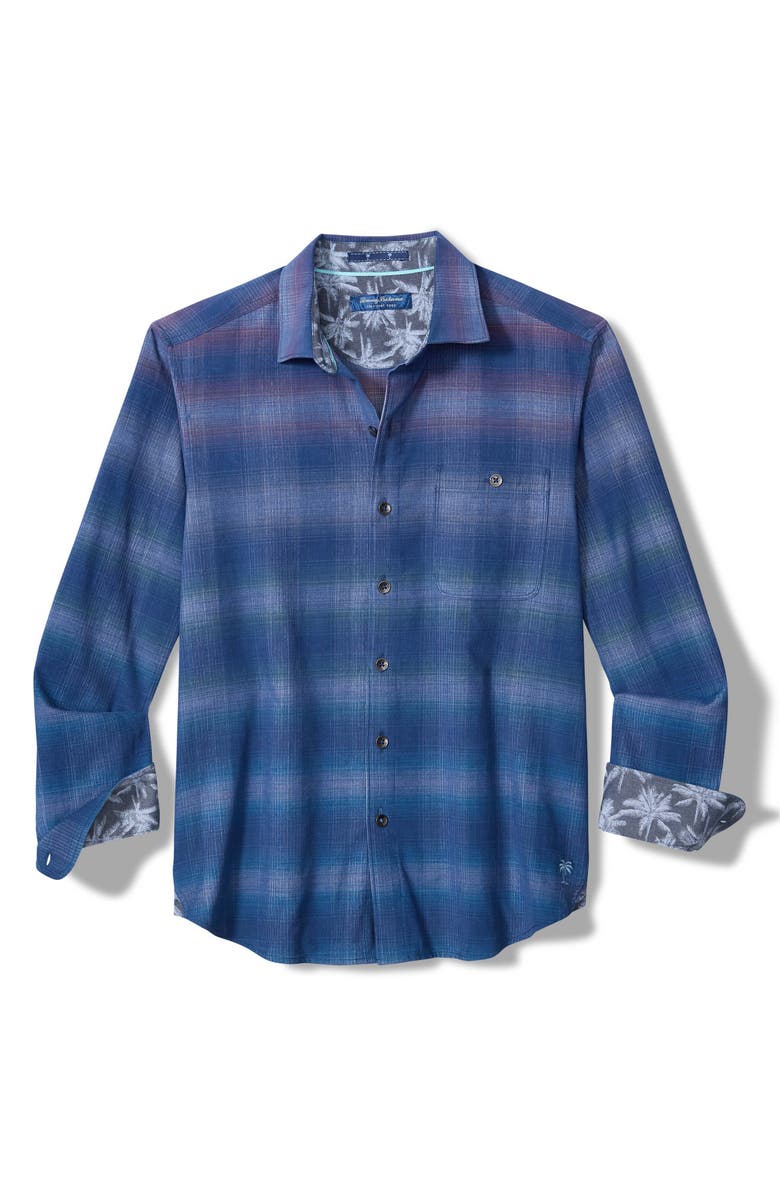 Tommy Bahama Coastline Cord Sunset Ridge Shadow Check Cotton Corduroy Button-Up Shirt, Main, color, Coastline