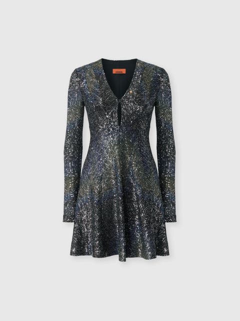 Dégradé Mini Dress With Sequins