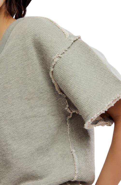 Free People So Easy Short Sleeve Sweatshirt In Gray