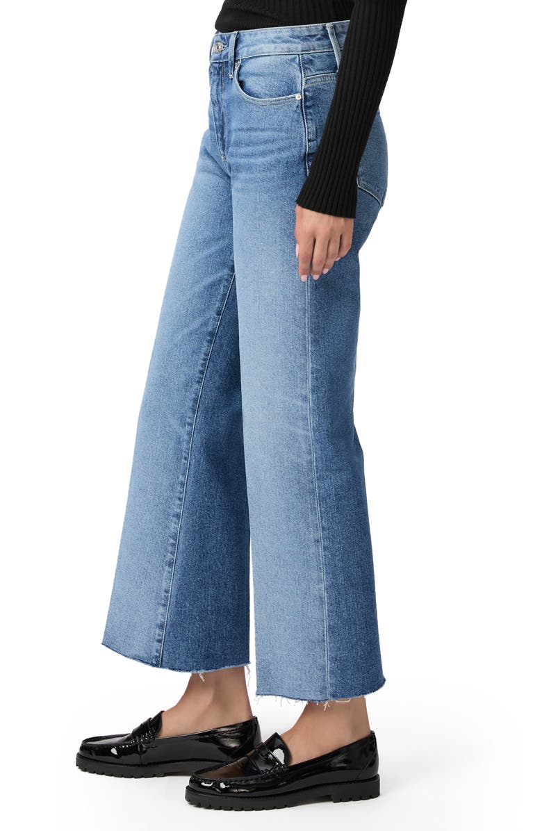 PAIGE Leenah Raw Hem High Waist Ankle Wide Leg Jeans, Alternate, color,