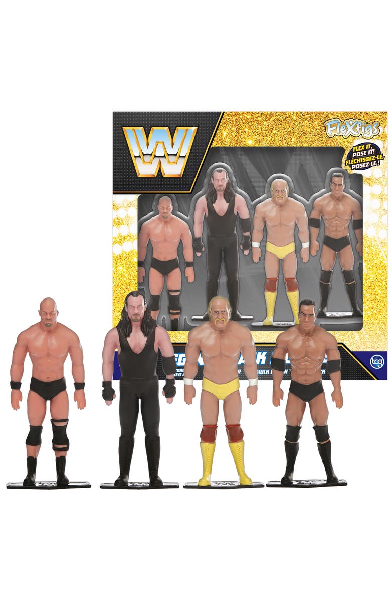 FleXfigs Wwe Legends 4 Character Pack 3+, Alternate, color,