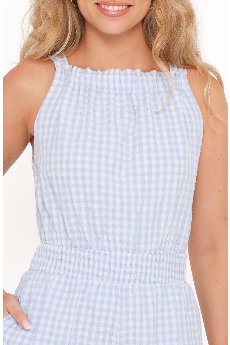 Felicity Gingham Romper, Alternate, color, BLUE GINGHAM