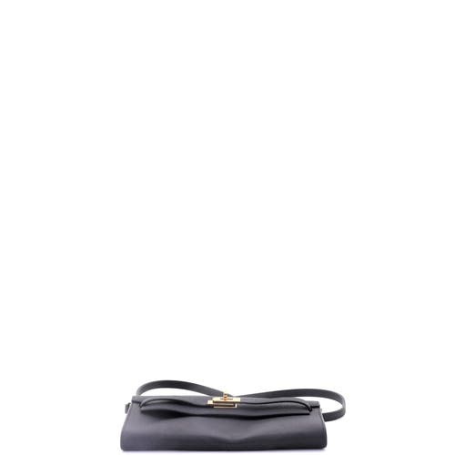 Pre-owned Hermes  Hermes Kelly To Go Wallet Epsom In Black