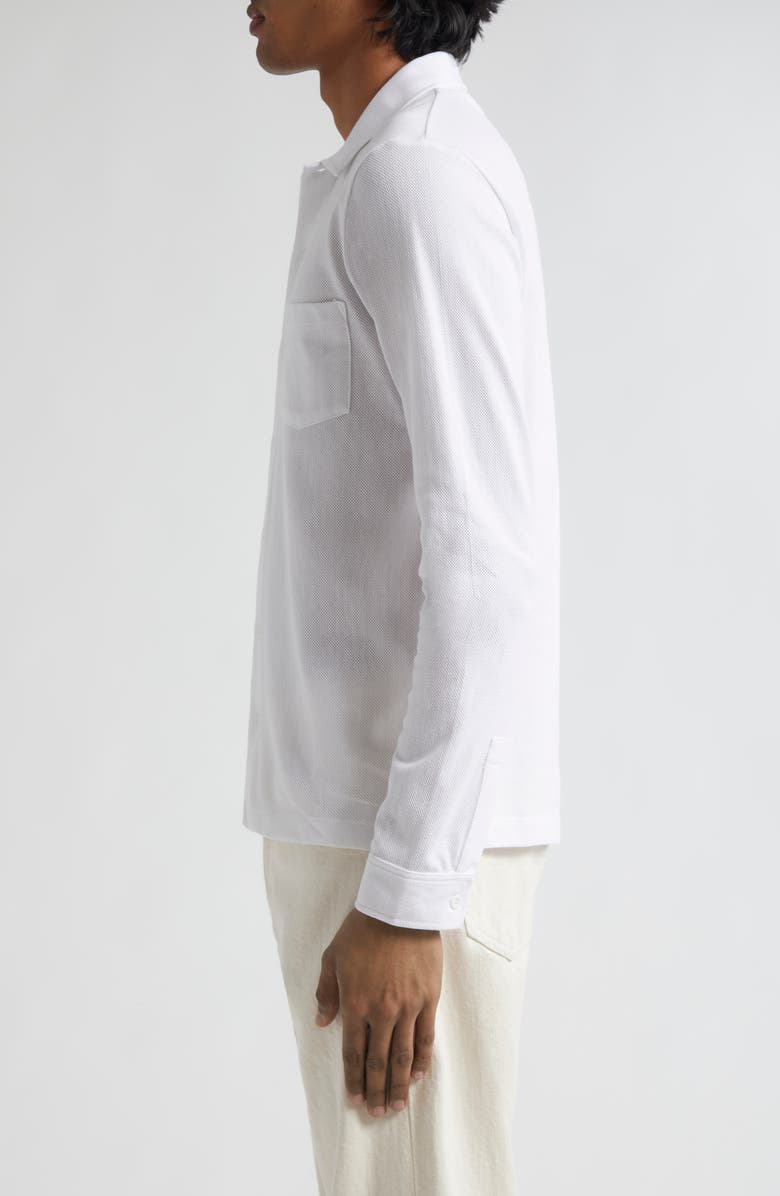 Sunspel Riviera Long Sleeve Cotton Mesh Button-Up Shirt, Alternate, color, 