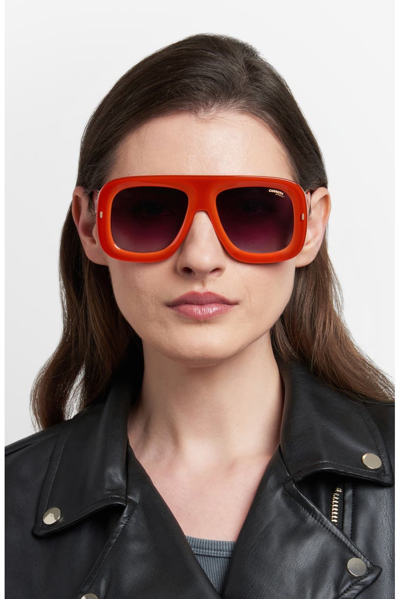 Special Edition FLAGLAB 18 57mm Gradient Square Shield Sunglasses, Alternate, color, ORANGEGOLD/ VIOLIET GREY