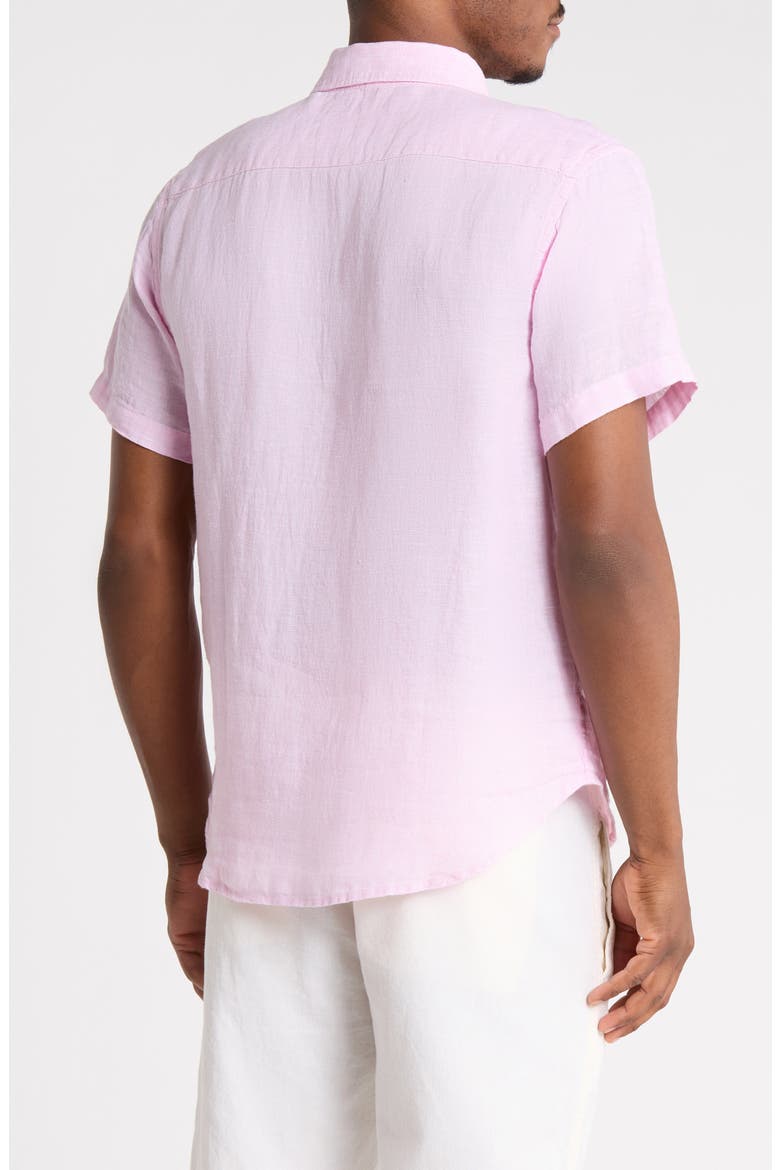 Linen Button-Down Shirt, Alternate, color, PINK RUFFLE