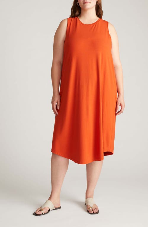 Universal Standard Pearl Divine Jersey Shift Midi Dress In Orange