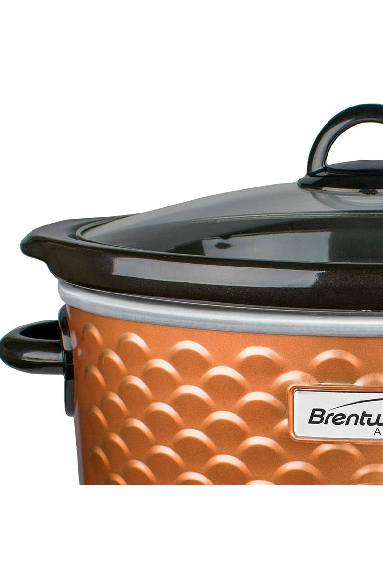 Brentwood Slow Cooker Scallop Pattern, Alternate, color, Copper