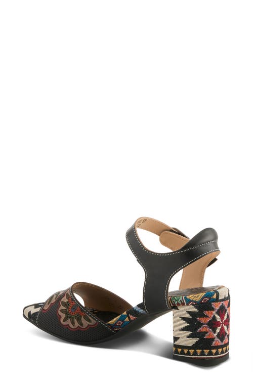 L'artiste By Spring Step Sassyclass Ankle Strap Sandal In Black Multi